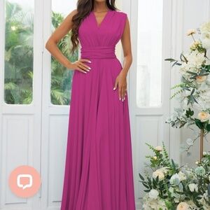 A-Line/Princess Jersey Ruffles V-neck Sleeveless Floor-Length Bridesmaid Dresses